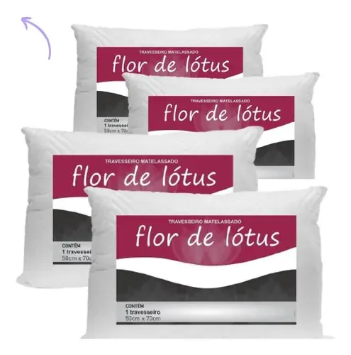 Kit 4 Travesseiros 50x70cm Lavavel 100% Fibra Silicone Macio