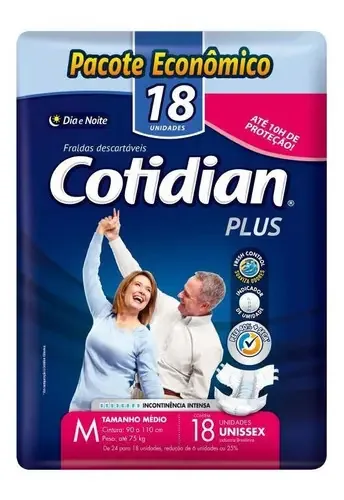 Fraldas para adultos descartáveis Softys Incontinencia Fuerte Plus Adulto Regular M – Até 75 kg x 18 u