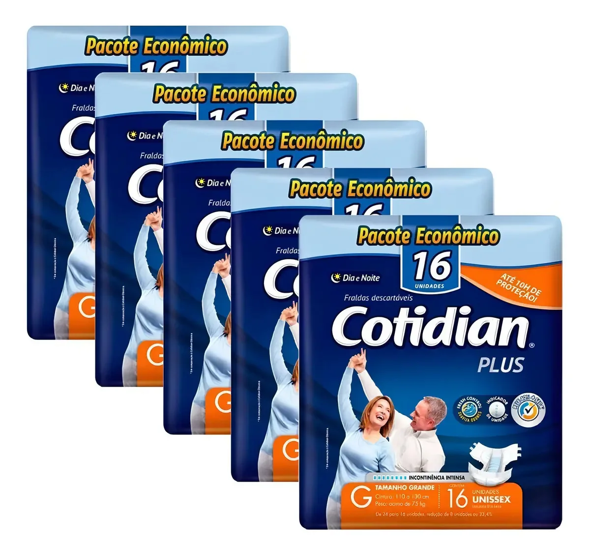 Kit 80 Fraldas Geriátricas Adulto Cotidian Plus G