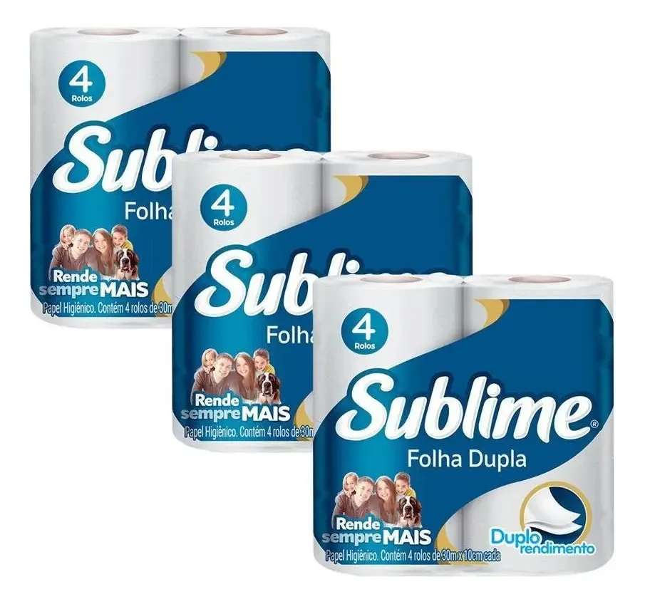 Papel Higienico Folha Dupla Sublime 12 Rolos
