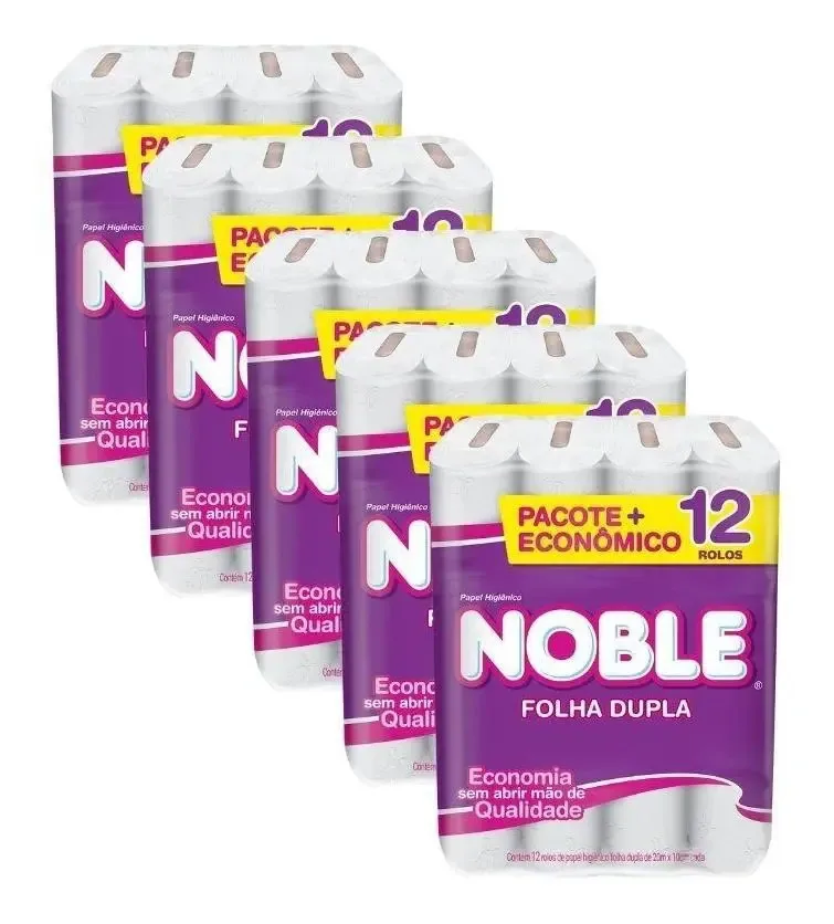 Papel Higiênico Folha Dupla Noble 60 Rolos