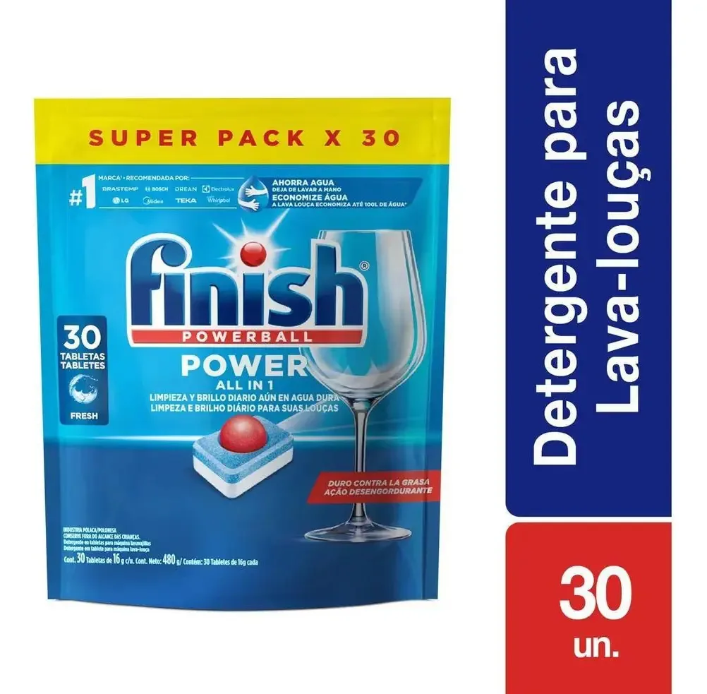Detergente Para Lava Louças Em Tabletes Finish Com 30 Unidad