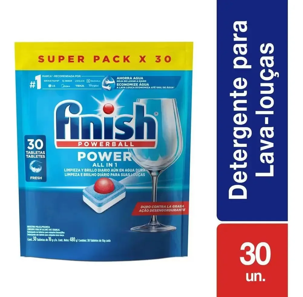 Detergente Para Lava Louças Em Tabletes Finish Com 30 Unidad