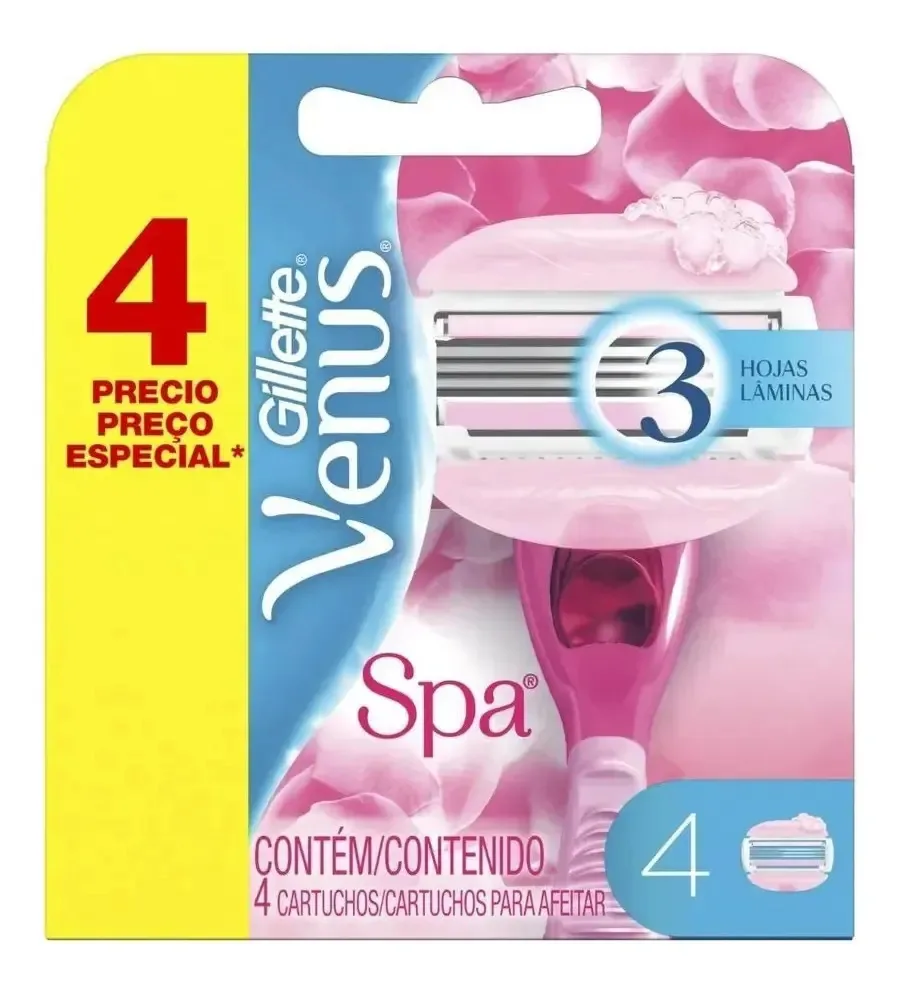 Carga Para Aparelho De Depilar Gillette Venus Spa 4 Unidades