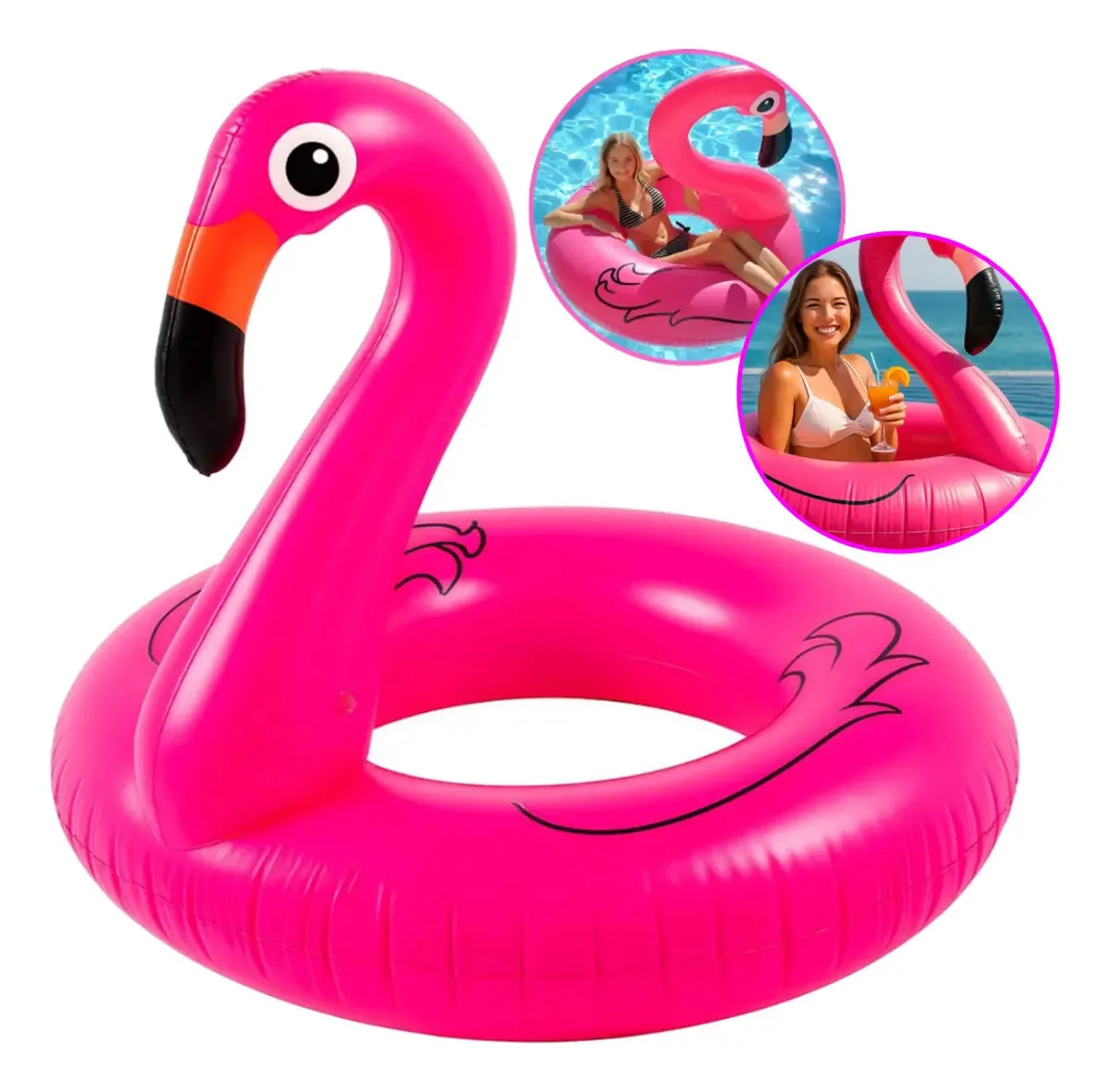Boia Flamingo Grande Adulto Criança Piscina Inflável 90cm Sambalelê Artigos Para Festas E Descartáveis