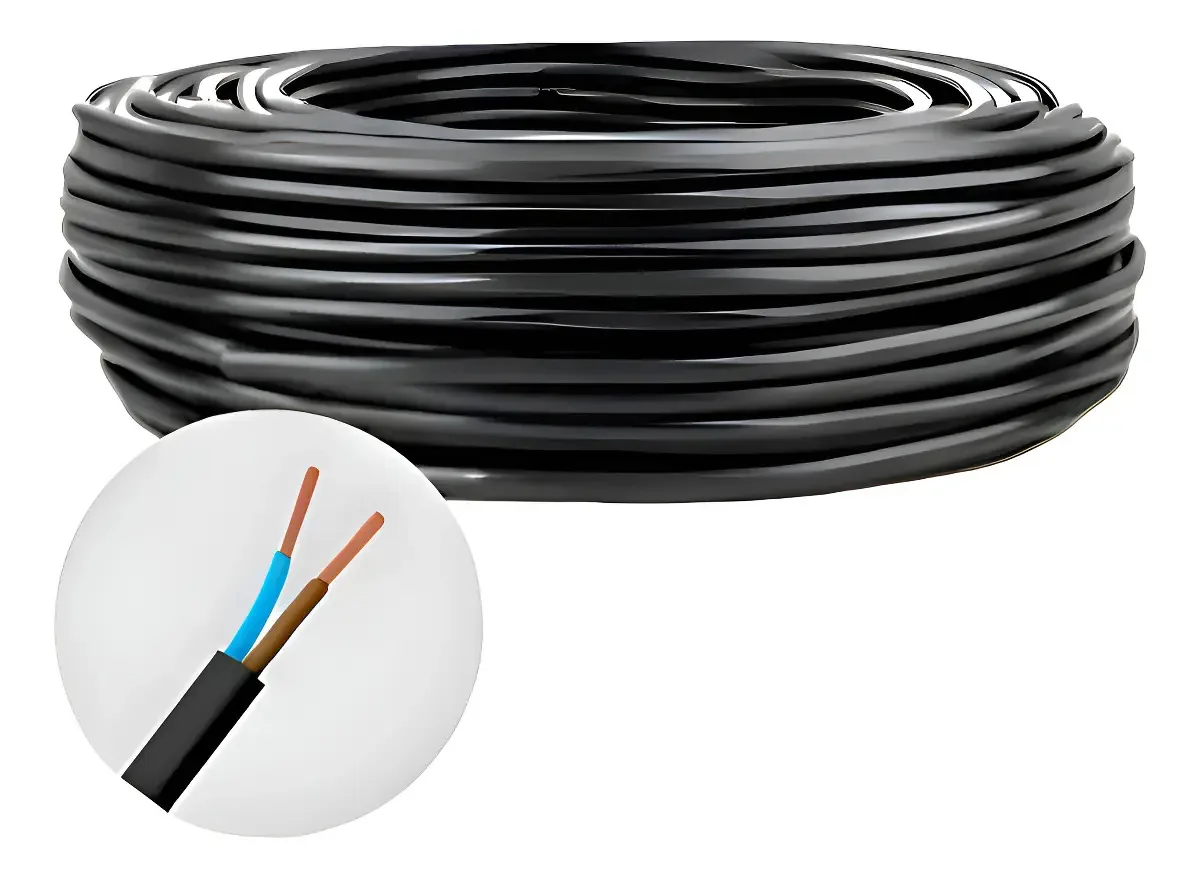 Cabo PP Flexível 2x2,5mm 20 Metros Preto 500V para Instalações
