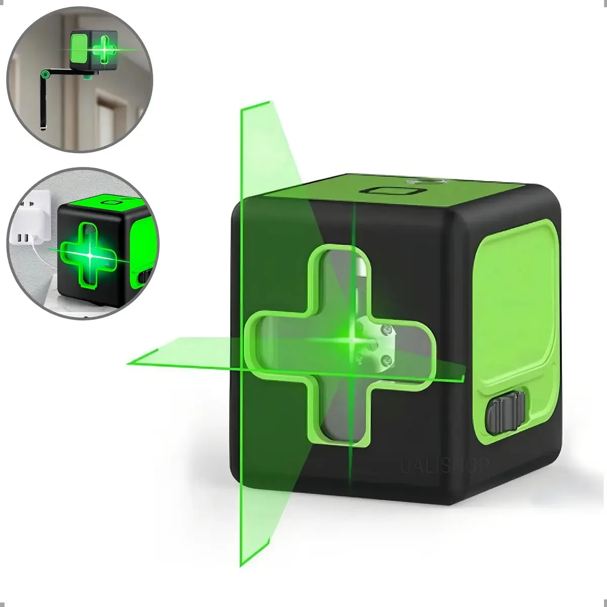 Nível Laser 20m Recarregável Suporte Ajustável Linha Verde