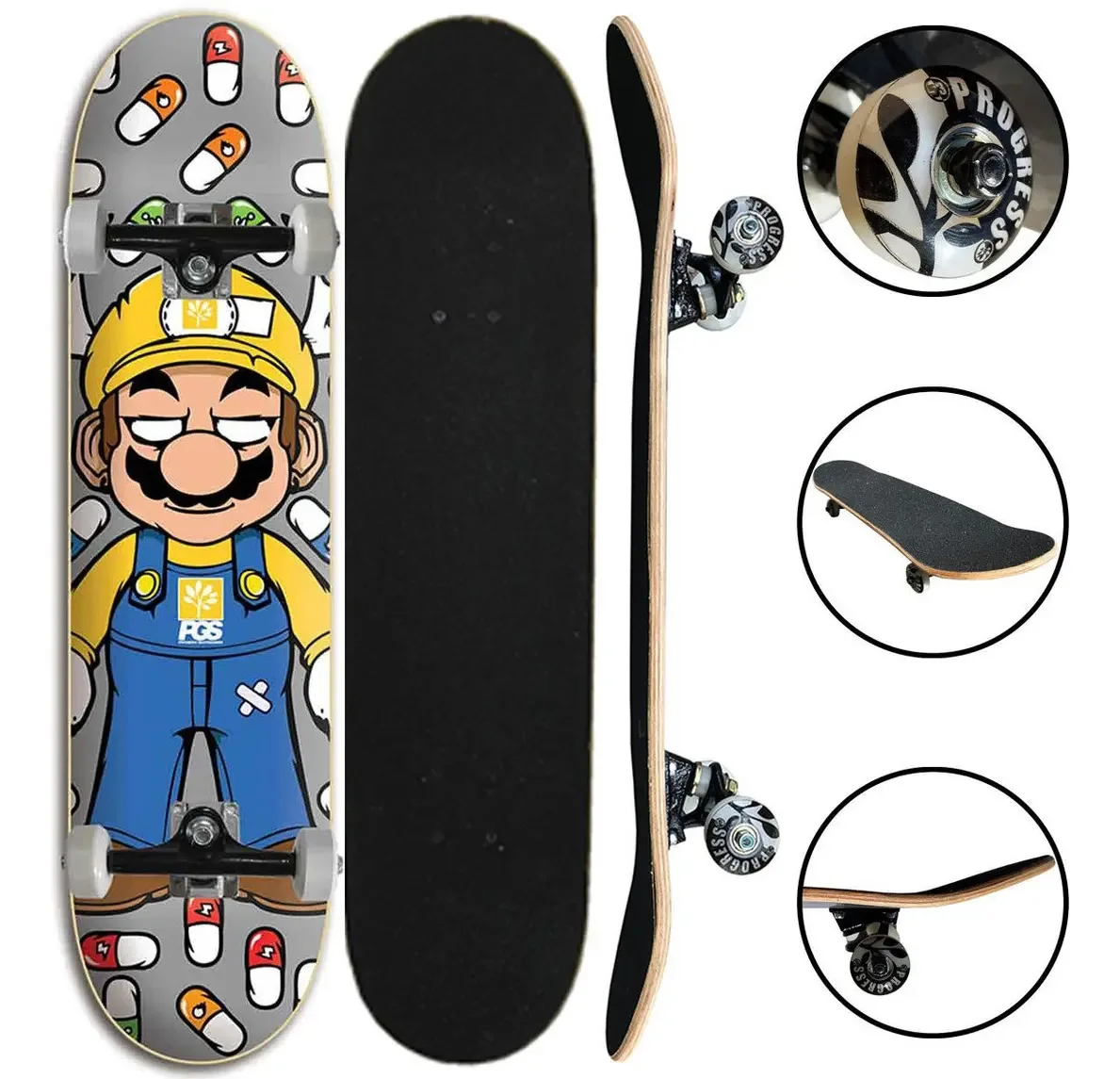 Skate Completo Iniciante Progress - Pgs Caveira