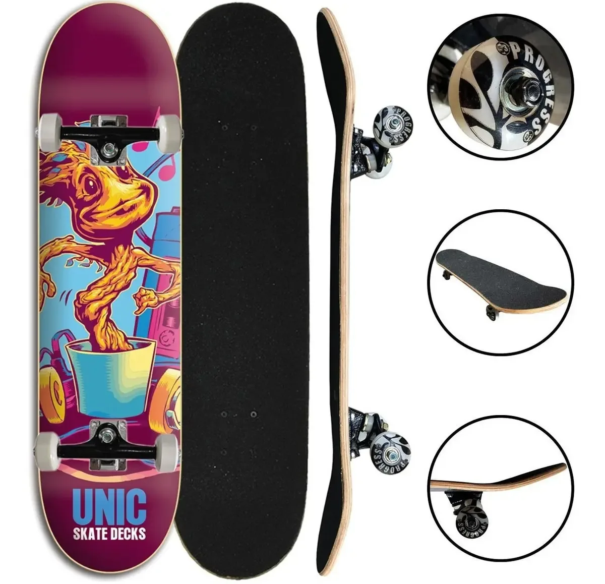 Skate Semi Profissional Montado Completo Pronto Para Andar