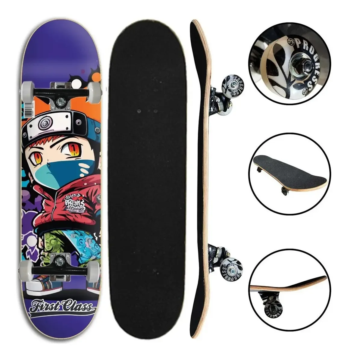 Skate Semi Profissional Montado Completo Até 90kg