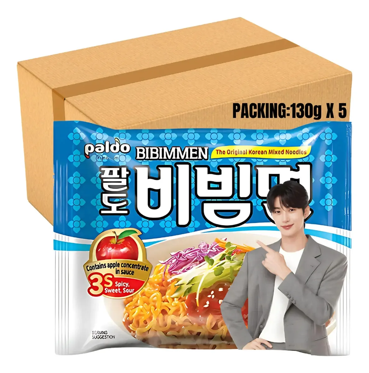 Kit 5 Lamen Coreano Paldo Bibimmen Agridoce E Picante 130g
