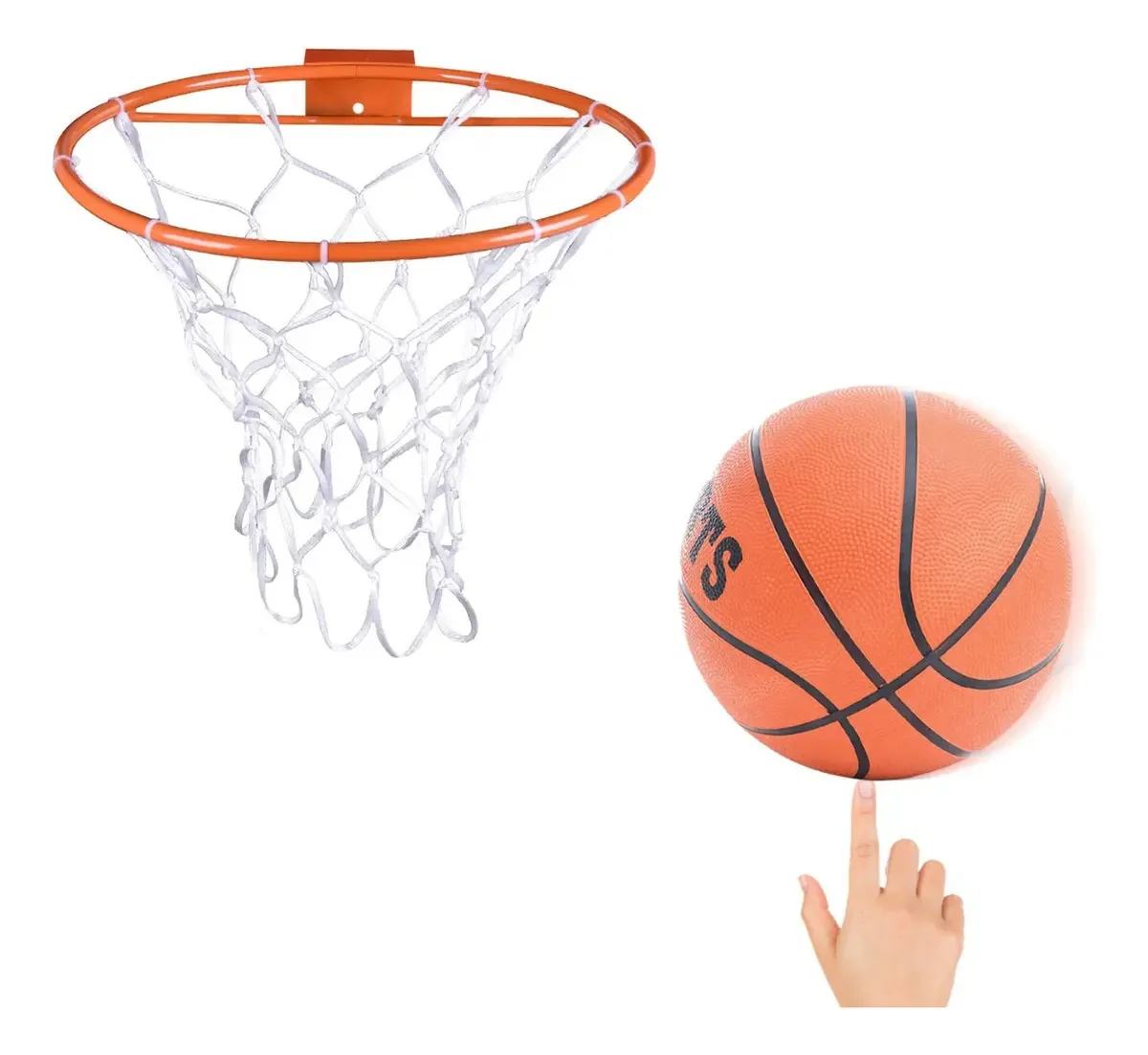 Cesta De Basquete Reforçada + Bola Rede Profissional