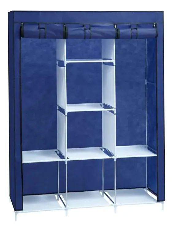 Guarda Roupa Dobrável Armario Para Organizar Roupa Grande Cor Azul
