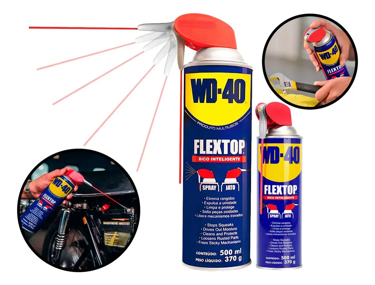 Desengripante Lubrificante WD-40 Flextop 500ml Multiuso