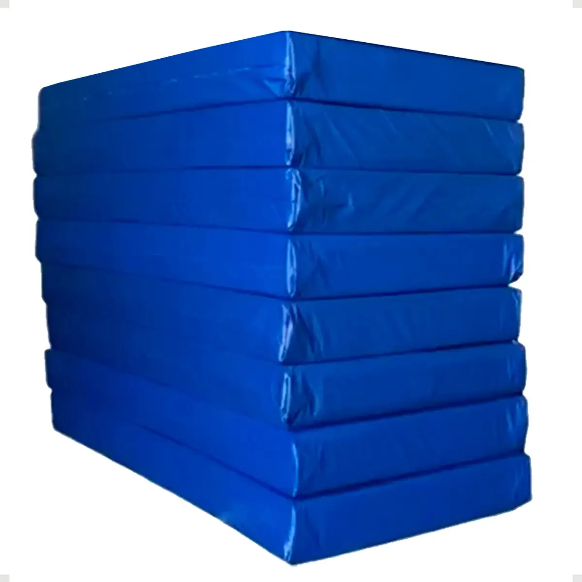 Conjunto 8 Colchões Solteiro Tamanho 88x188x16cm Resistente Espuma D33 Revestimento Corino Impermeável Anti Mofo Anti Odor Fácil Limpar Hospitalar Clinica Alojamento Cor: Azul