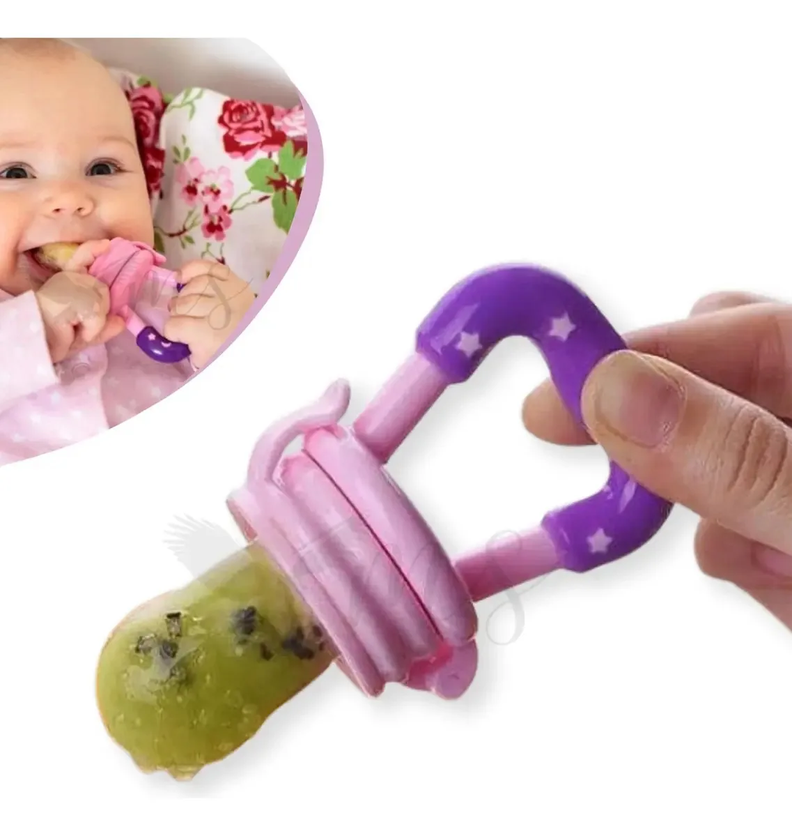 Chupeta Alimentadora MBBIMPORTS Silicone BPA Free 0-6 Meses Rosa 10,5x5x4cm