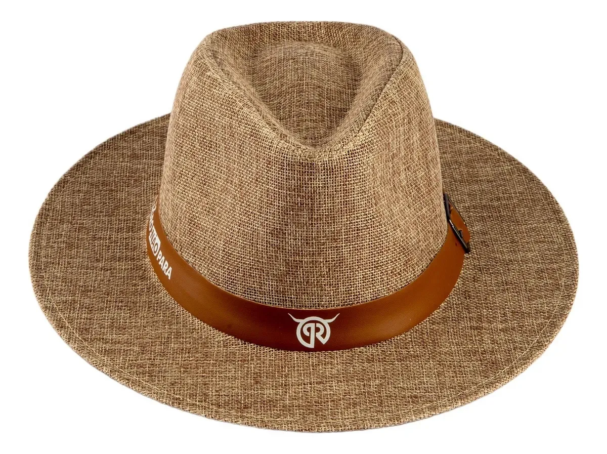 Chapéu Fibra De Bambu O Agro Não Para Pecuária Rural Cor Caramelo Tamanho 62 Cm - Gg