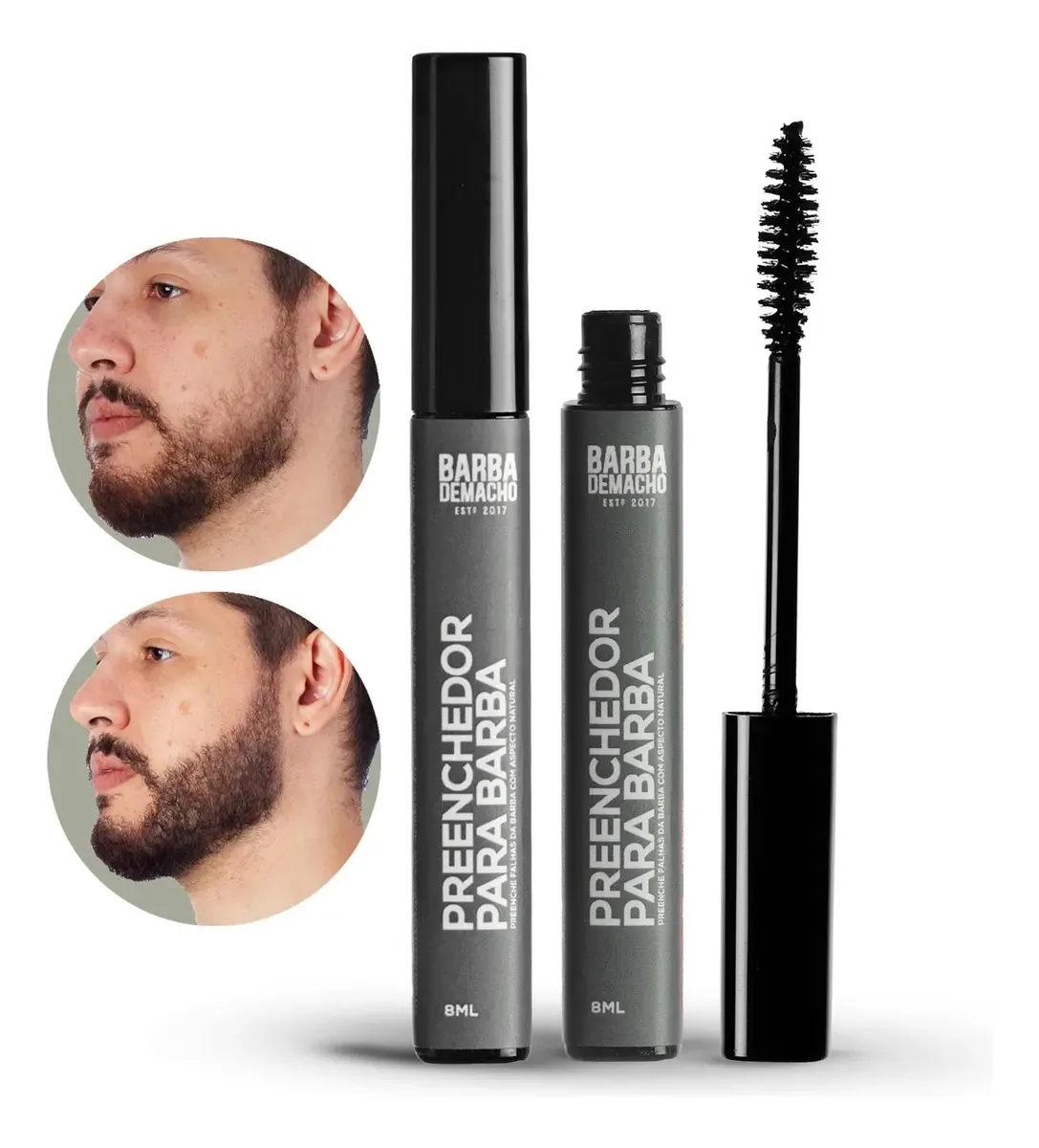 Kit Preenchedor De Barba Falhas Resiste Agua Toque 8ml 2 Und