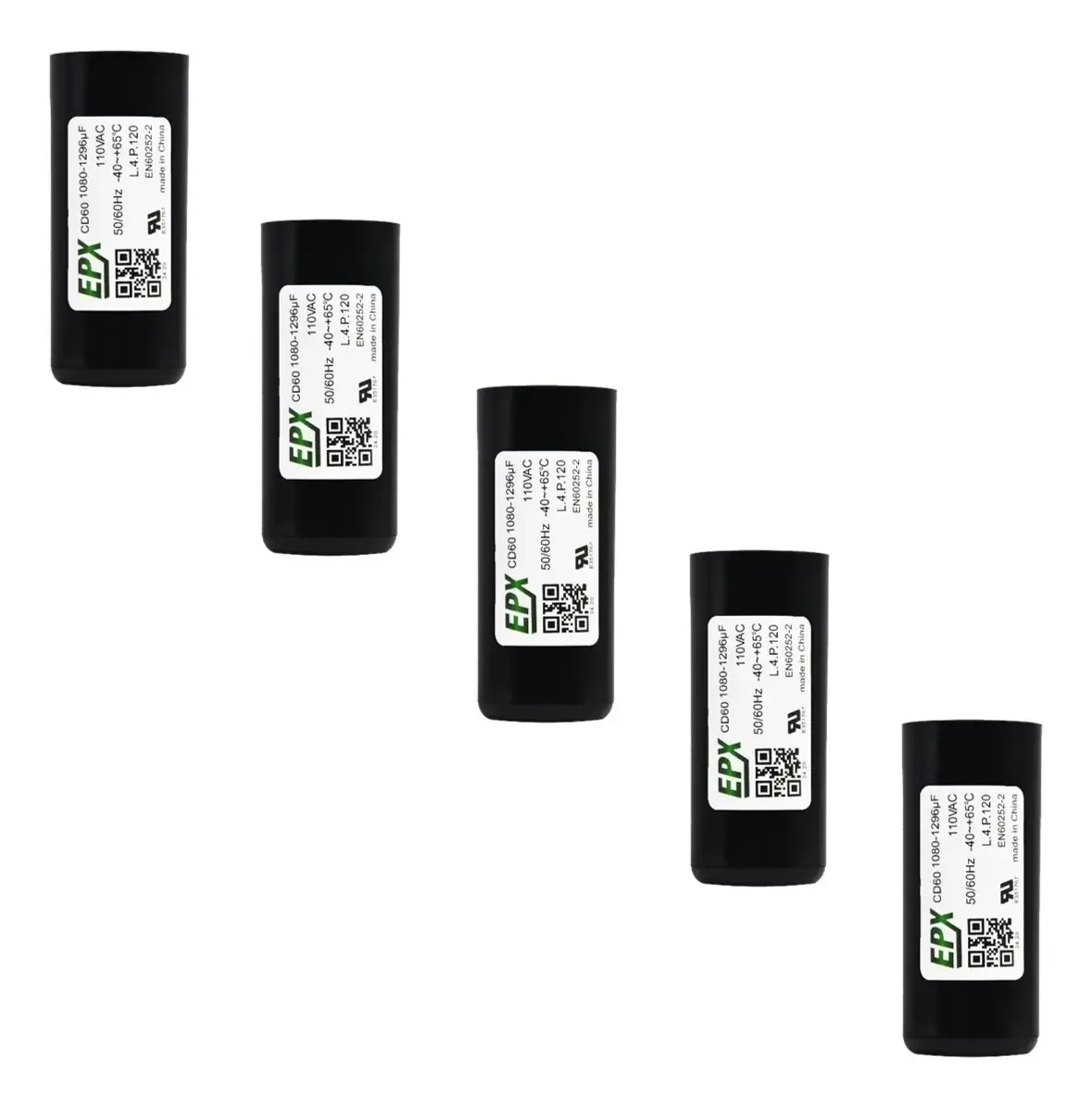 Kit 5 Capacitores De Partida Eletrolitico 1080-1296uf 110v