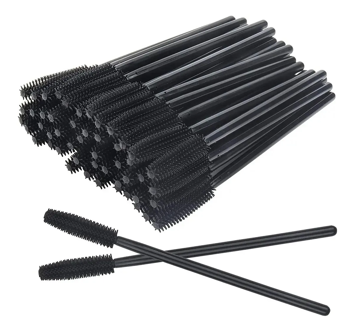 50 Escovinhas Silicone Descartáveis Cílios E Sobrancelhas Cor Preto