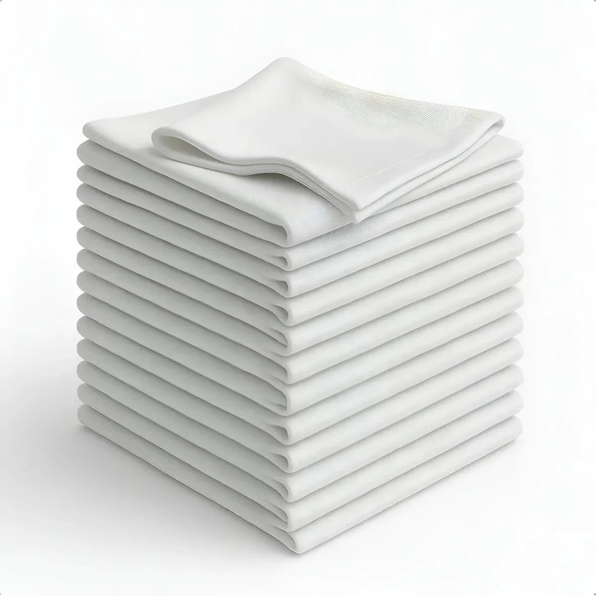 Kit 100 Panos de Prato 100% Algodão Branco Santa Margarida 69x41cm