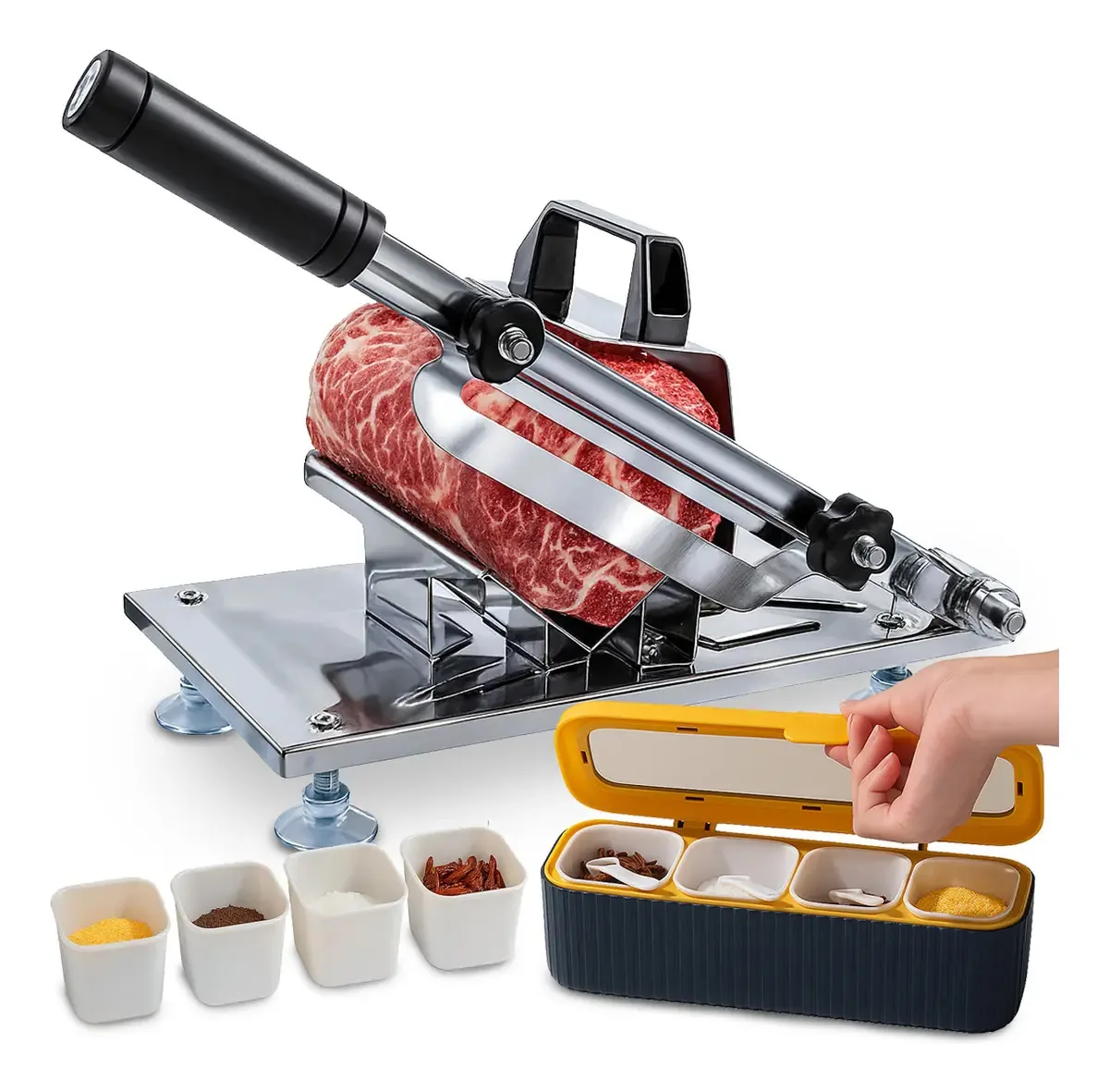 Fatiador Manual de Carnes e Frios Snel Home Inox Ajustável 0.2 a 10mm