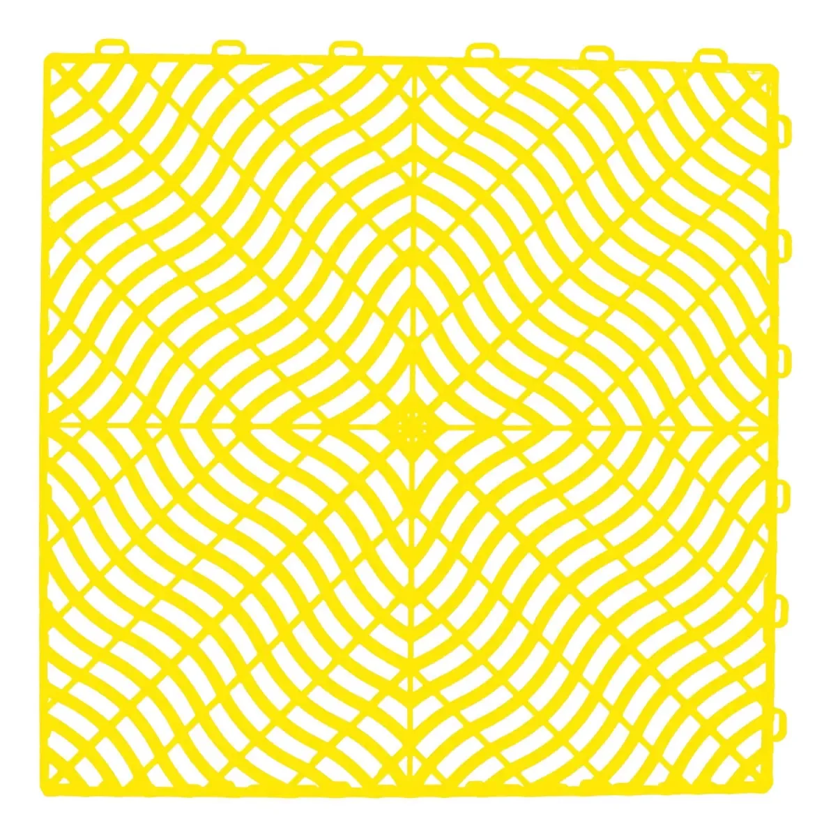 Piso Modular PlazaPlas Hidroflow 33x33cm 1m² Garagem Antiderrapante Amarelo