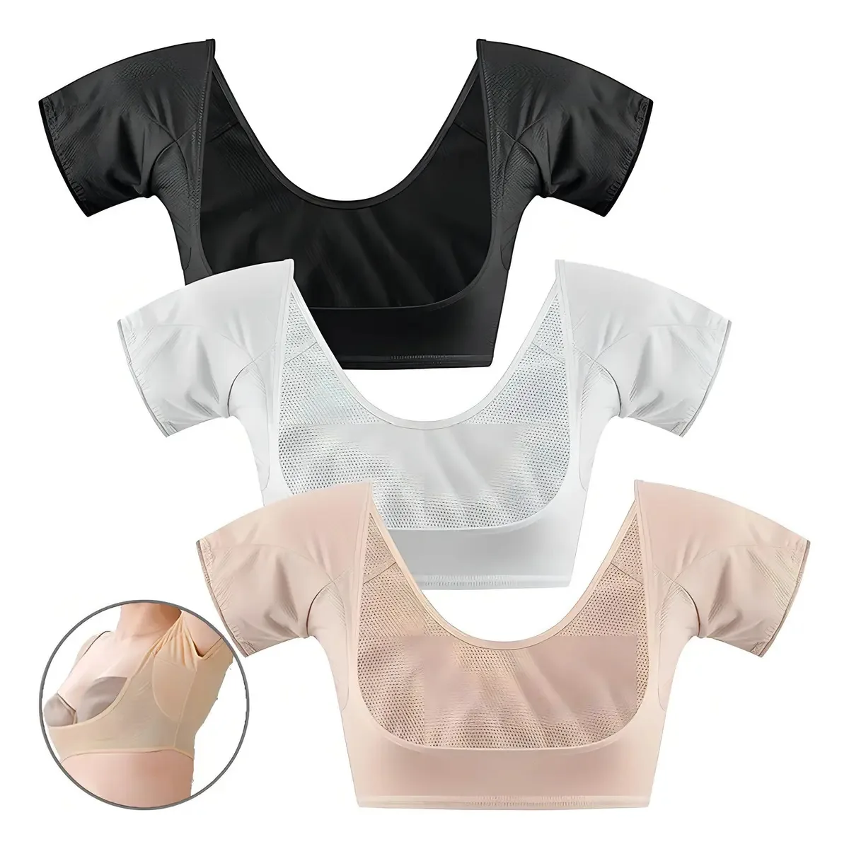 3pcs Almohadillas Antisudor Lavables Que Absorben El Sudor Cor Xl