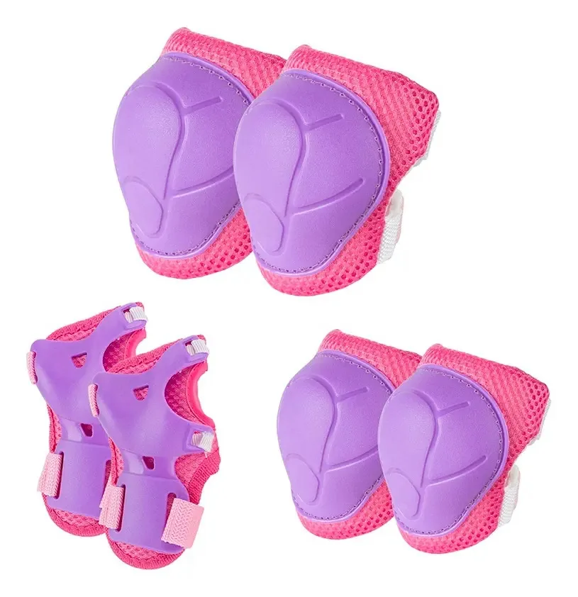 Conjunto de proteção infantil Lila, joelheira, cotovelo e suporte de pulso
