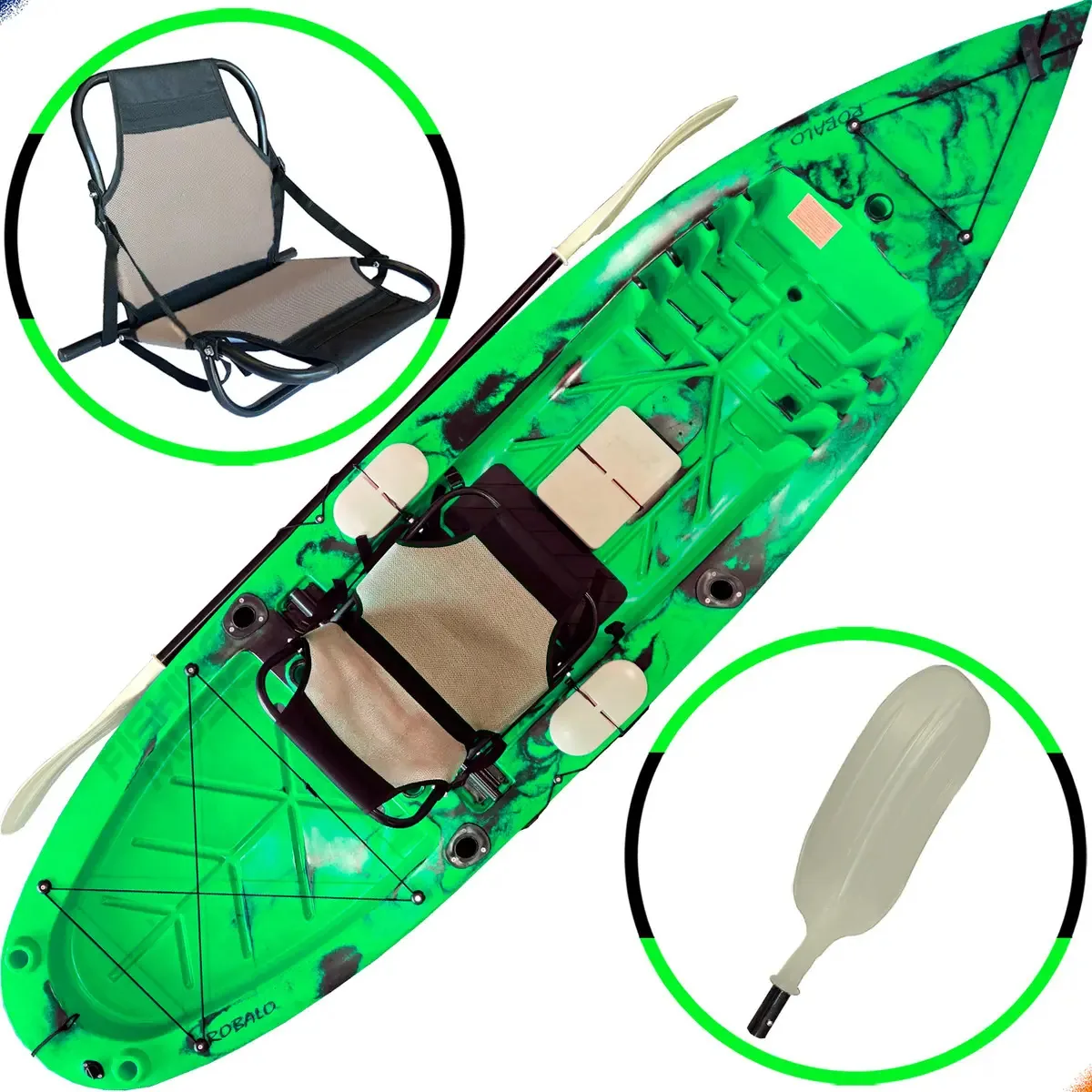 Caiaque De Pesca Robalo Light Com Cadeira E Remo Cor Verde Neon