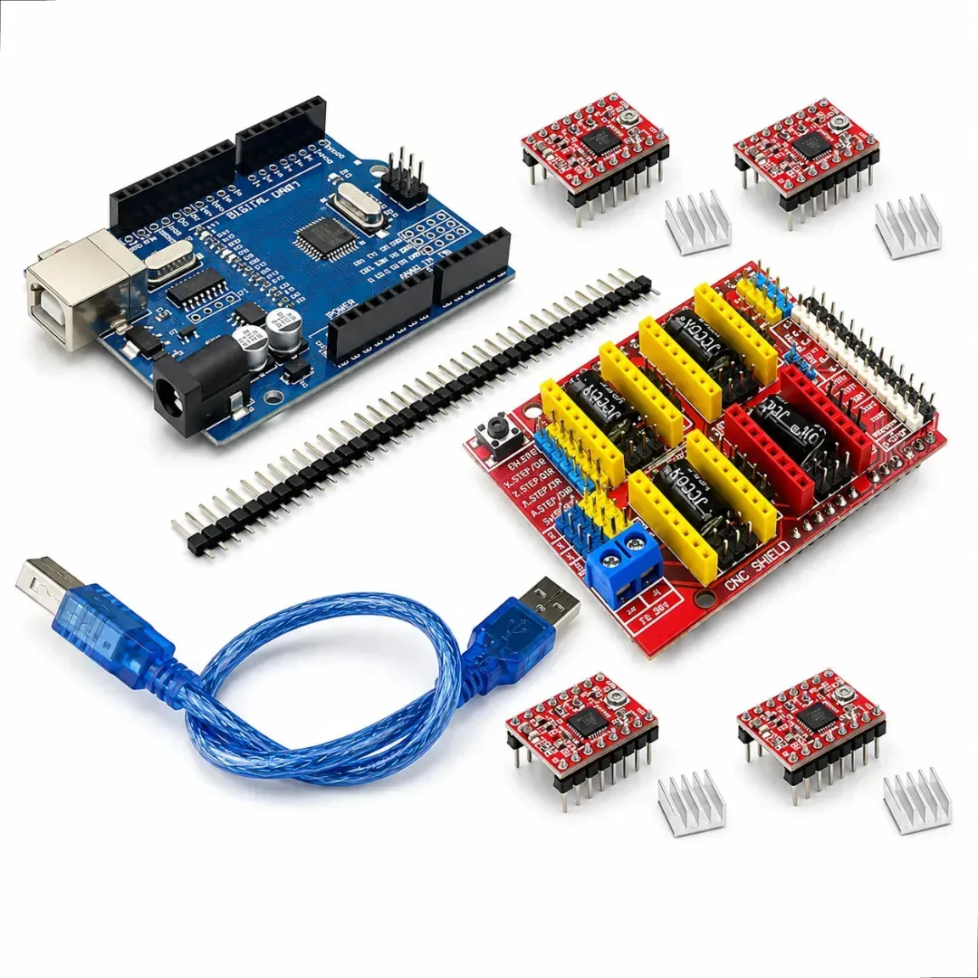 Kit CNC Shield V3 Blutu para Arduino SMD ATmega328P 4 Drivers A4988