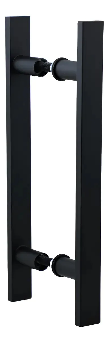 Puxador Duplo 60cm Alumínio Preto Fosco Porta Madeira Vidro Class Acabamentos