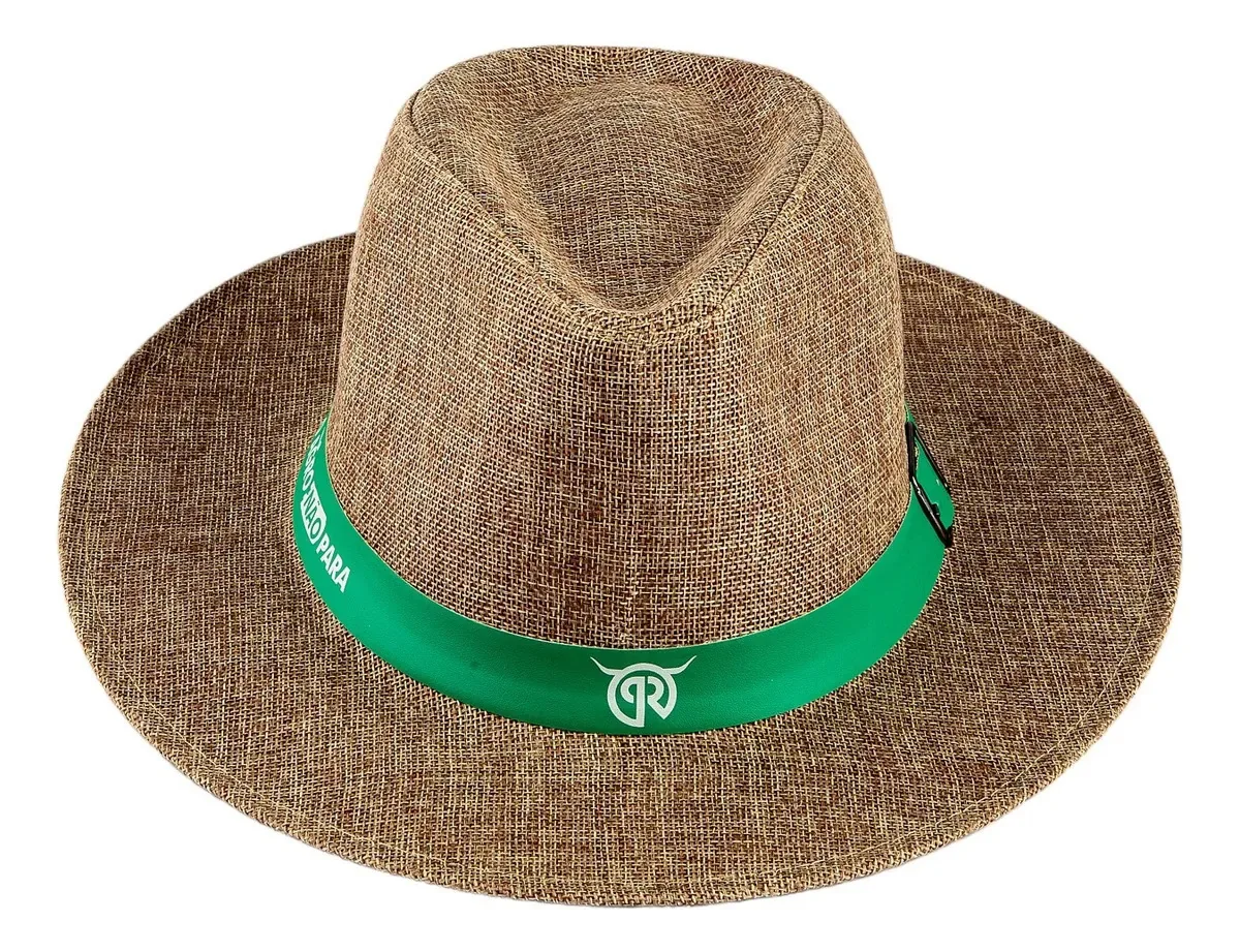 Chapéu Fibra De Bambu O Agro Não Para Pecuária Rural Cor Verde Tamanho 60 Cm - G