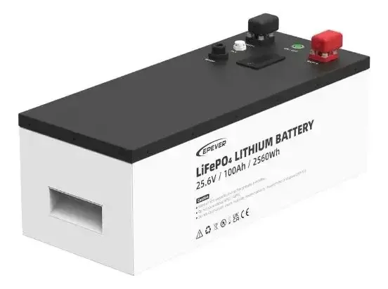 Bateria Solar de Lítio 2.56kWh 25.6V 100Ah Epever LiFePO4 5000 Ciclos Off-Grid