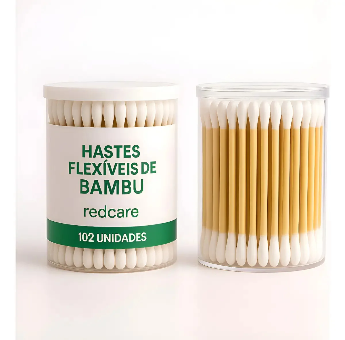 Kit 204 Hastes De Bambu Com Algodão Nas Pontas Cotonetes