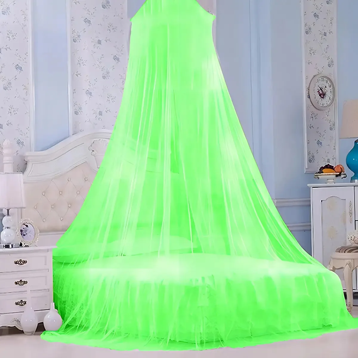 Mosquiteiro Casal Extra King Gigante Branco- Volta Ao Mundo Cor Verde