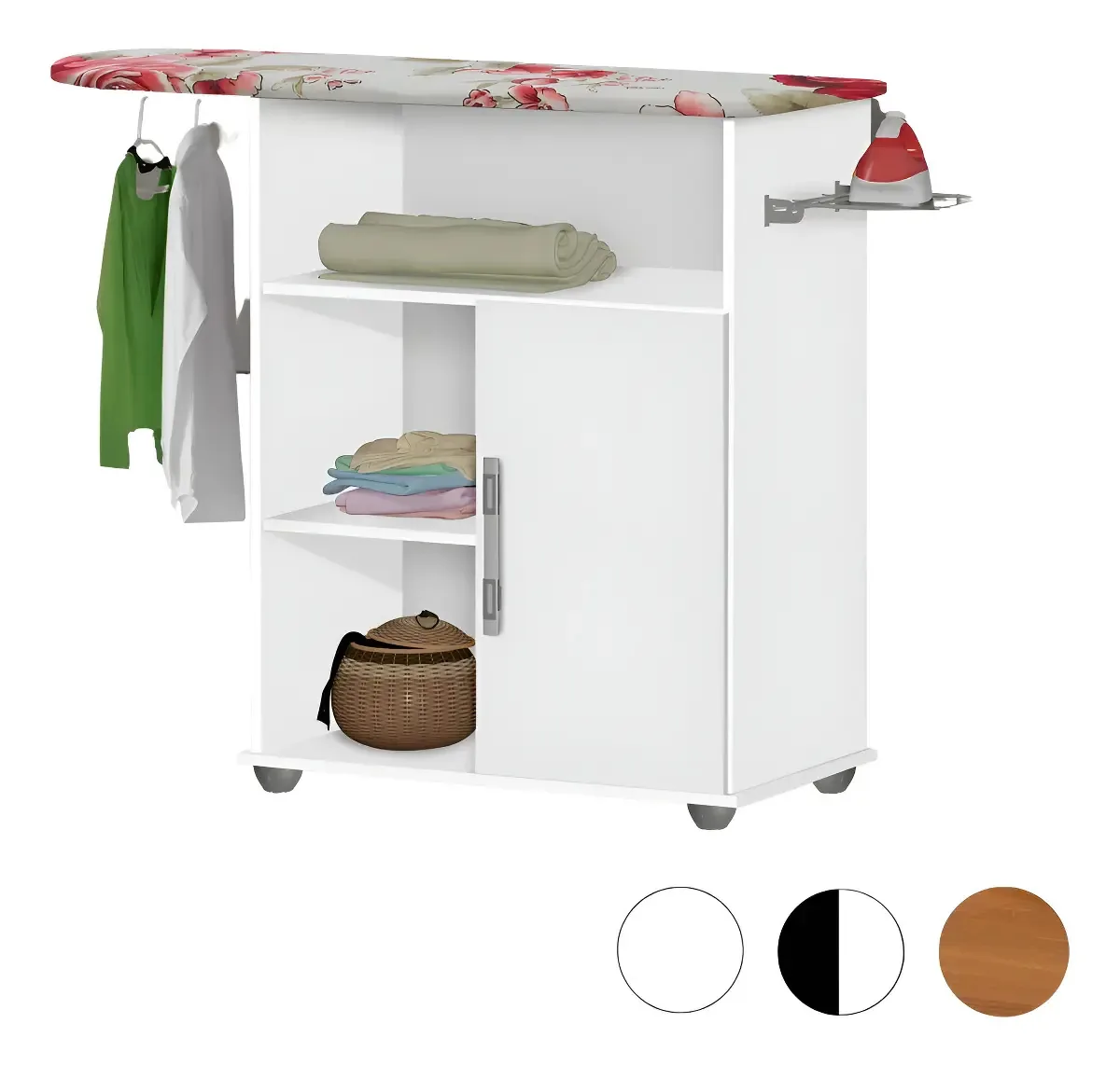 Mesa De Passar Roupa Passadeira De Roupa Armario Organizador Cor Branco