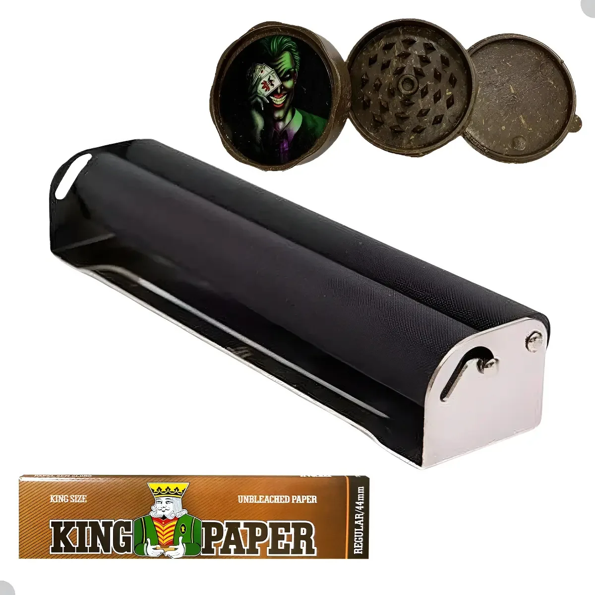 Dichavador Grande Triturador + Bolador Metal Enrolar+ Marrom