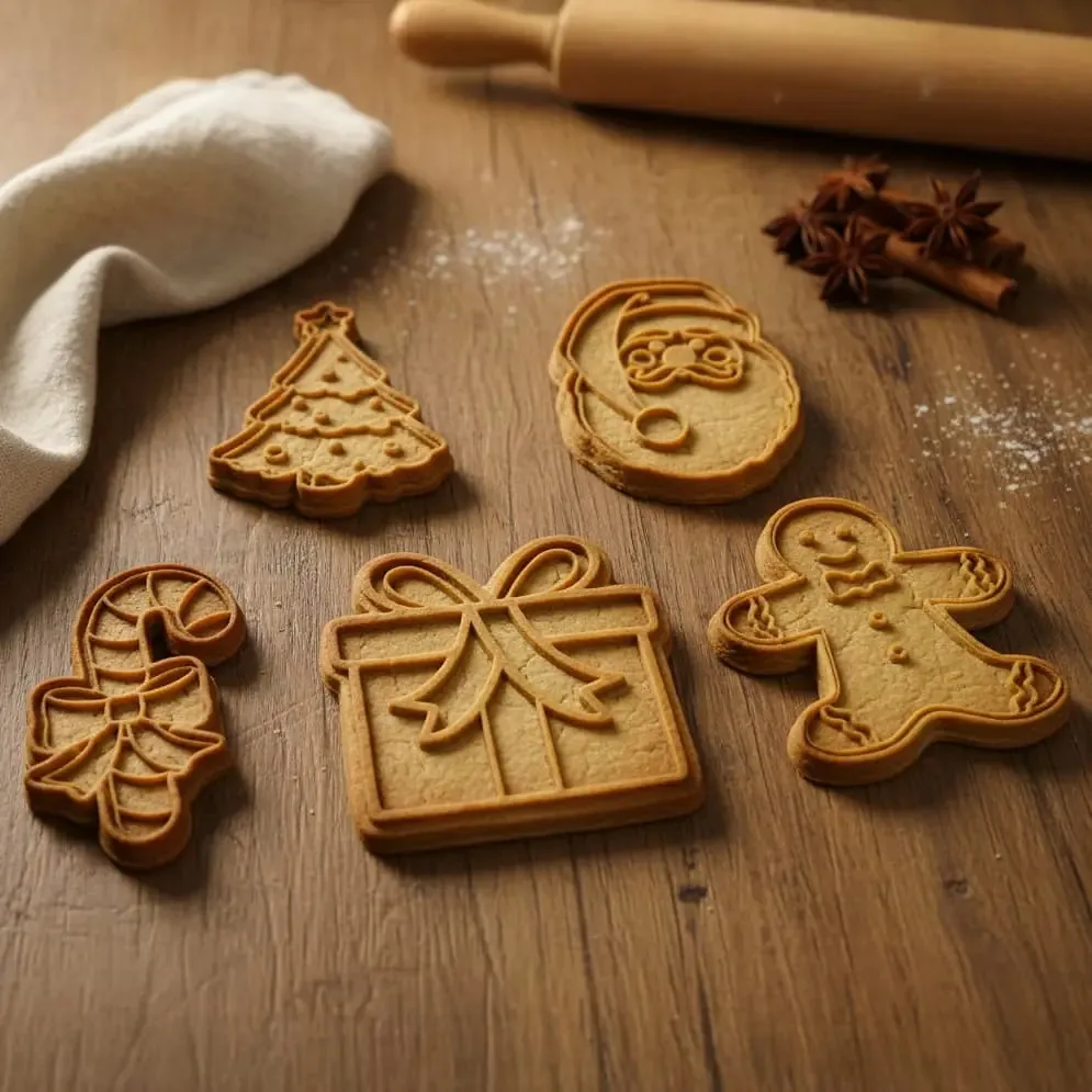 Kit 5 Cortadores De Biscoito 7,5cm Aduze Natal