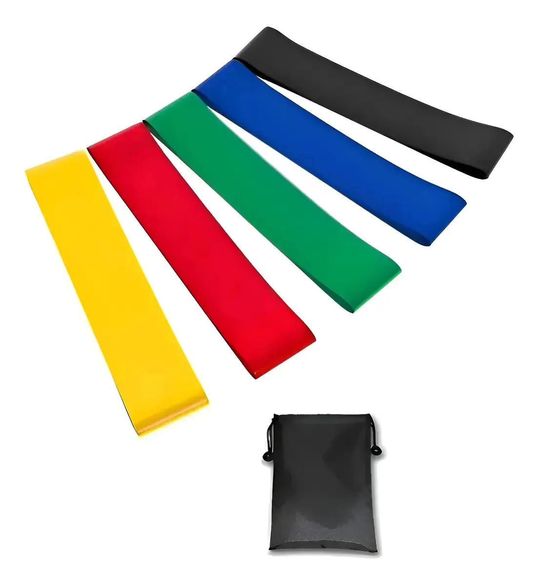 Kit 5 Faixas Elásticas Mini Band Com 5 Níveis Fisioterapia