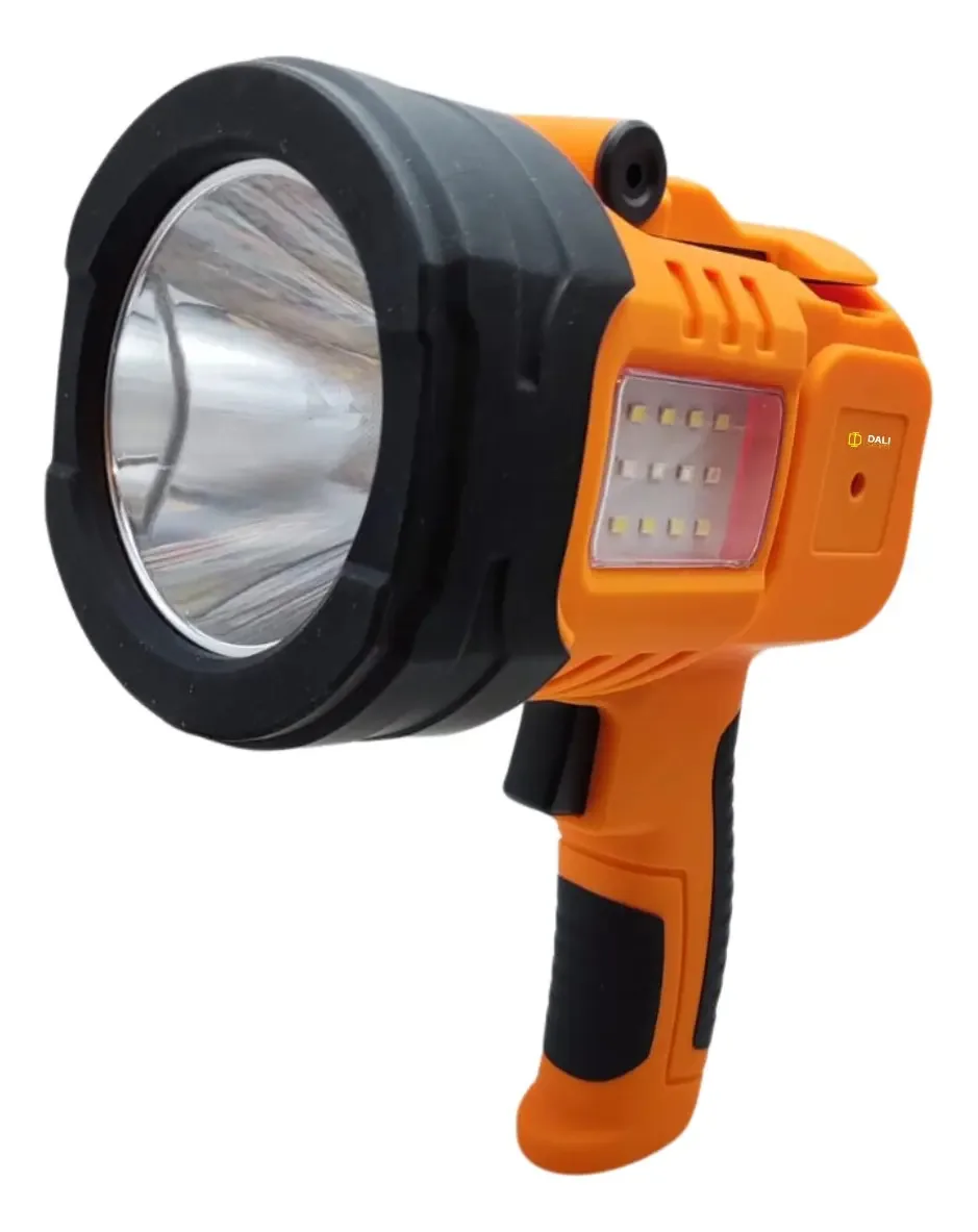 Lanterna Holofote Multifuncional Led Recarregável Power Bank Lanterna Laranja-claro Luz Branco