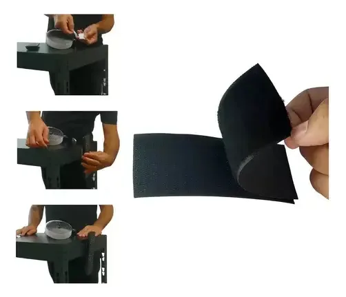 Fita Velcro Fecho De Contato Adesivo 20mm X 10mts Branco Macho E Fêmea cor preto