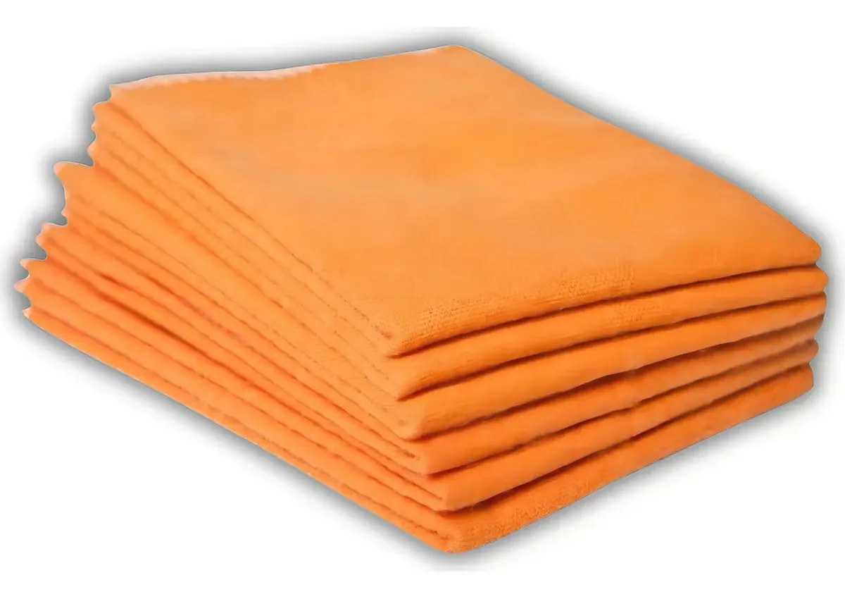 Jogo 10 Panos Prato Cozinha Grande Liso Pé Galinha Colorido Cor Laranja Lisa