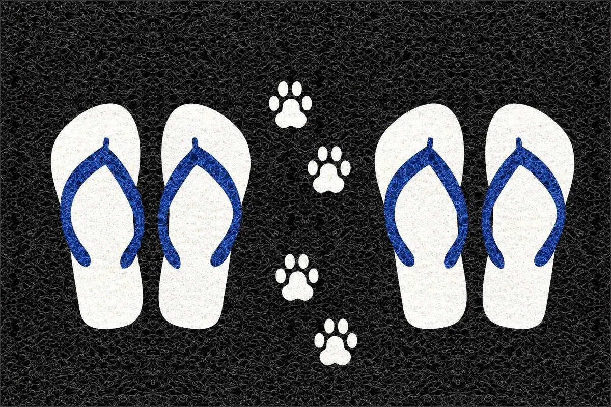 Capacho Pvc Flexível Chinelos/patinhas - 60x40cm