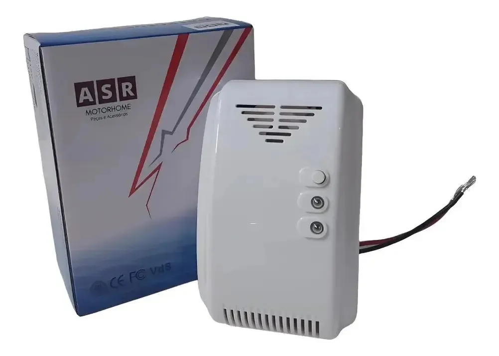 2x Sensor Detector Gás Branco Para Motorhome E Barco