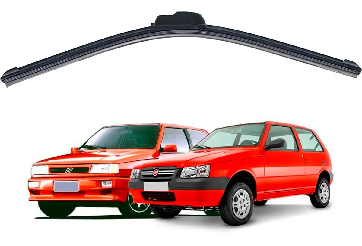 Palheta Limpador Parabrisa Silicone Uno 1984 À 2010 Cor Preto