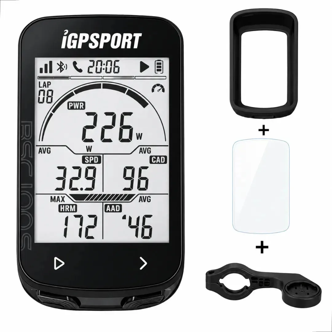 Ciclocomputador GPS iGPSPORT BSC100S Bluetooth Velocímetro Bike Ciclismo Monitor Distância Navegação Compatível Strava Preto