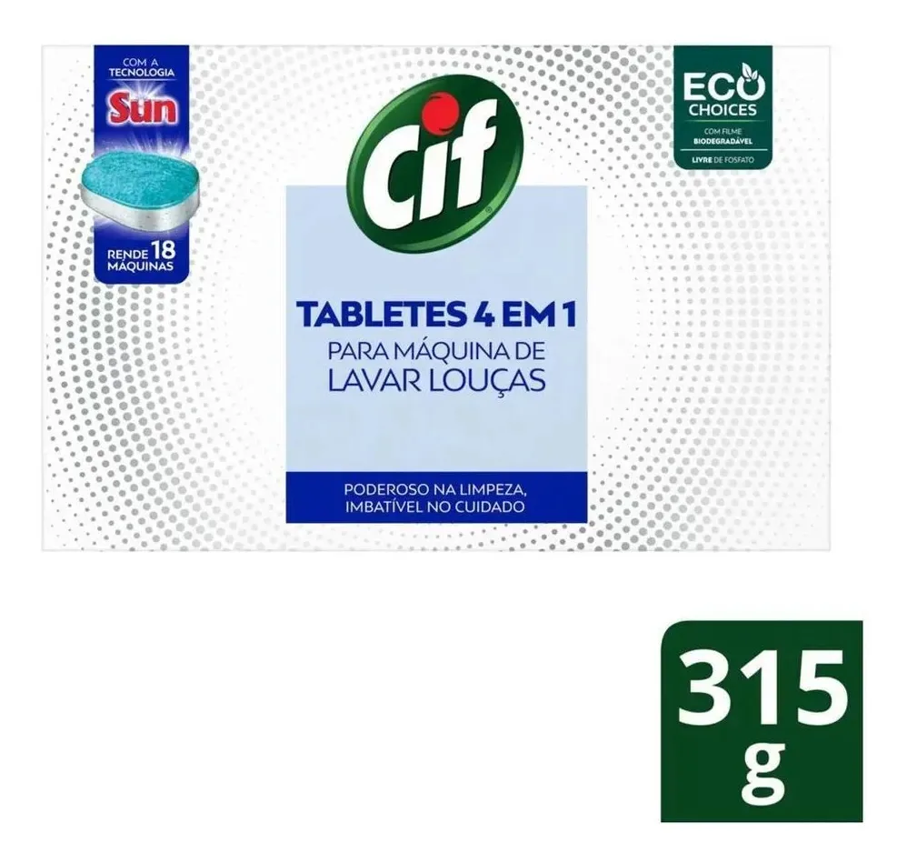 Detergente CIF Lava-Louças 4 Eco Choices pastilhas 315g