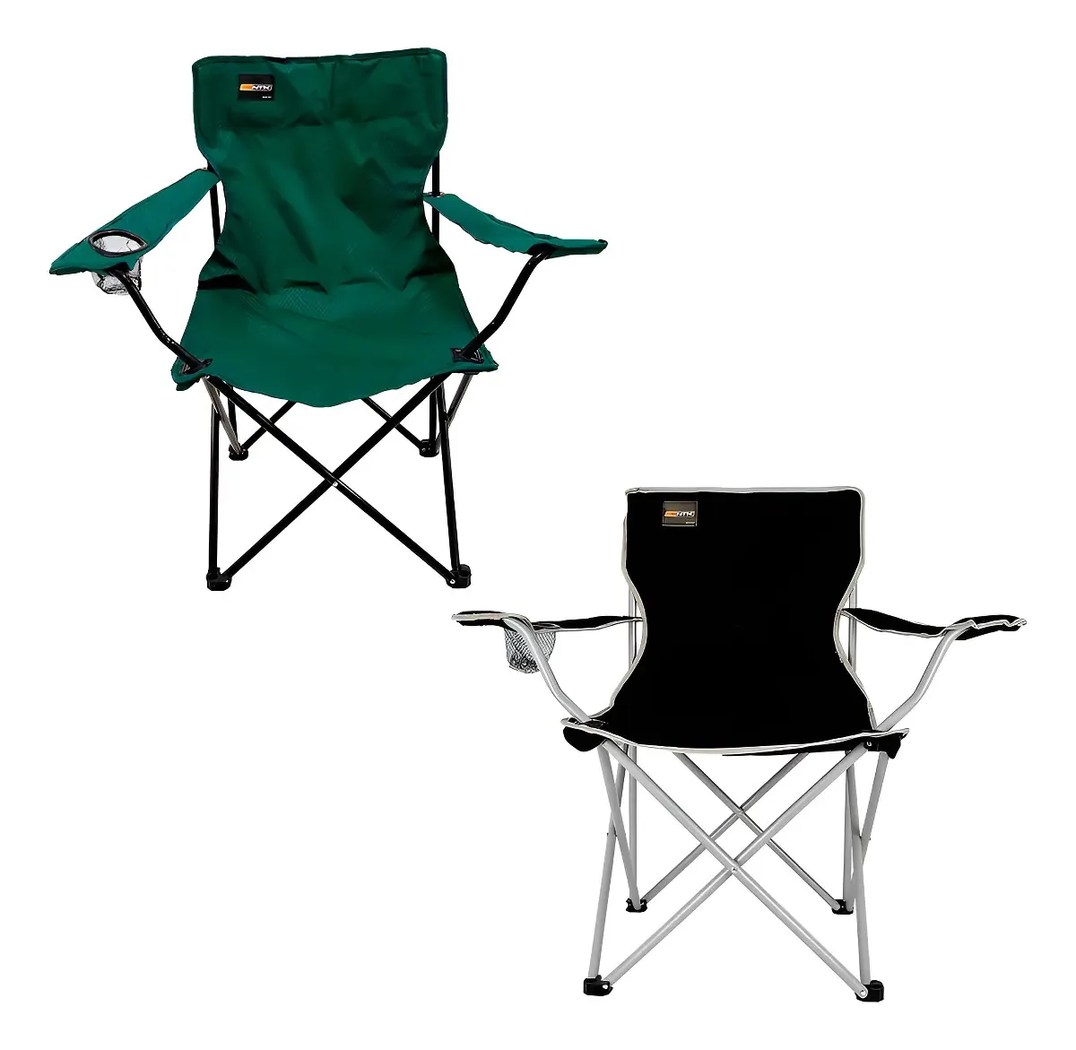 2 Cadeiras Pesca Camping Suporta 95kg Verde/preta Nautika