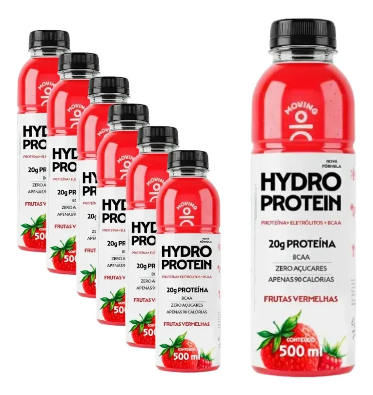 Kit 6 Moving Hydro Isotônico Frutas Vermelhas 20g Proteína